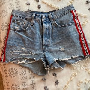 501 Levi’s high rise denim shorts